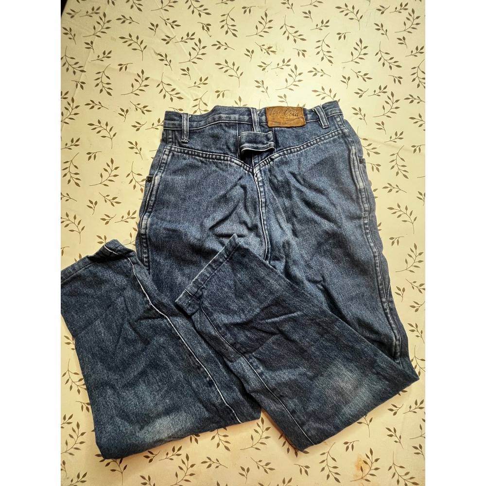 Vintage 1986 Coca-Cola Denim Jeans Kids Size 12 Medium Wash High Waisted Tapered